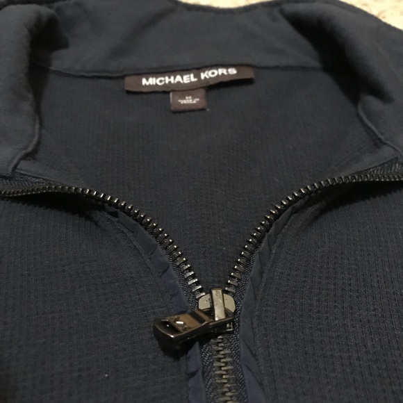 ✨SALE✨ Michael Kors 1/4 Zip Navy Sweater - Picture 4 of 5
